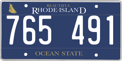 RI license plate 765491