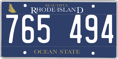 RI license plate 765494