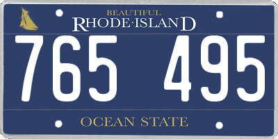 RI license plate 765495