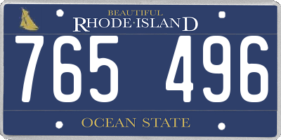 RI license plate 765496