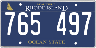 RI license plate 765497