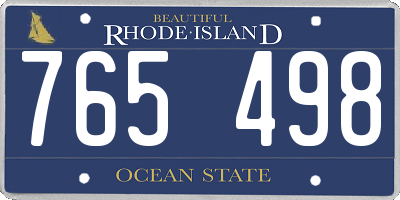 RI license plate 765498