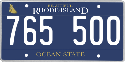 RI license plate 765500