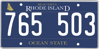 RI license plate 765503
