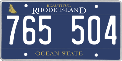 RI license plate 765504