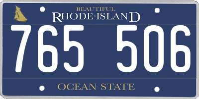 RI license plate 765506