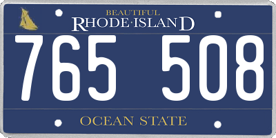 RI license plate 765508