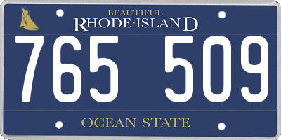 RI license plate 765509
