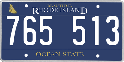 RI license plate 765513