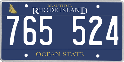 RI license plate 765524