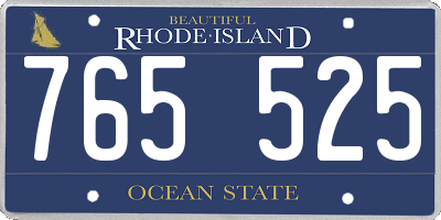 RI license plate 765525
