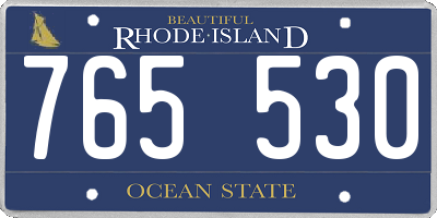 RI license plate 765530