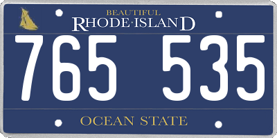 RI license plate 765535
