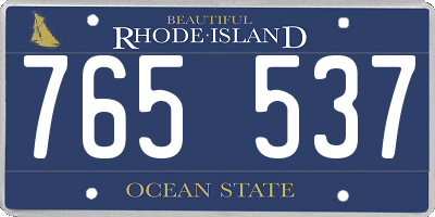 RI license plate 765537