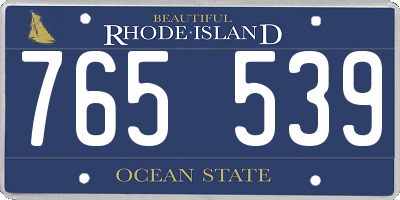 RI license plate 765539