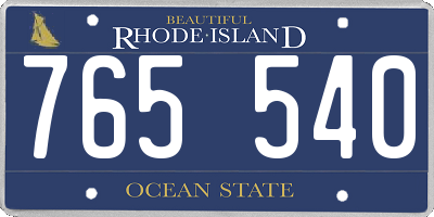 RI license plate 765540