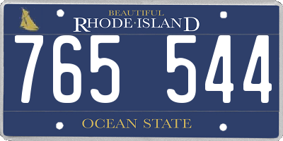 RI license plate 765544