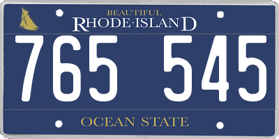 RI license plate 765545