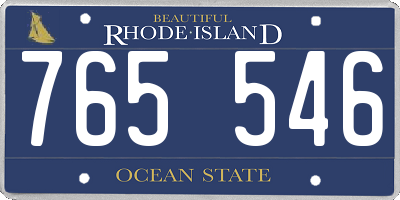 RI license plate 765546