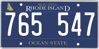 RI license plate 765547