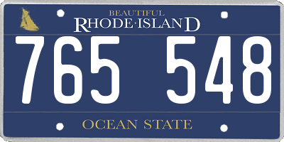 RI license plate 765548