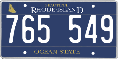 RI license plate 765549