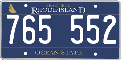 RI license plate 765552