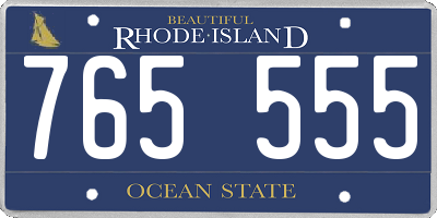 RI license plate 765555