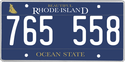 RI license plate 765558