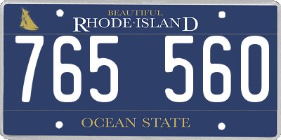 RI license plate 765560