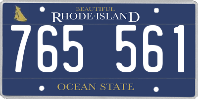 RI license plate 765561