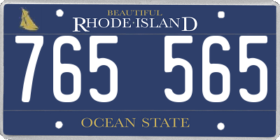 RI license plate 765565