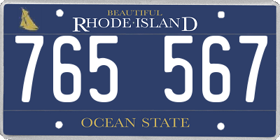 RI license plate 765567