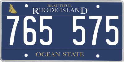 RI license plate 765575