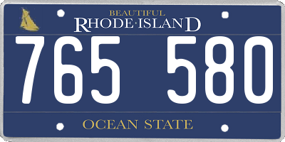 RI license plate 765580