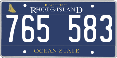 RI license plate 765583