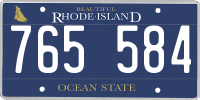 RI license plate 765584