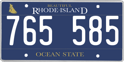 RI license plate 765585