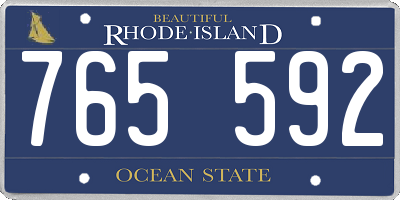 RI license plate 765592