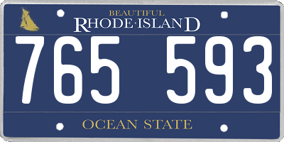 RI license plate 765593