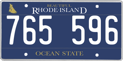 RI license plate 765596