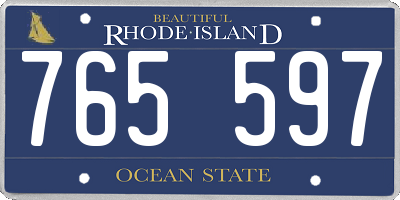RI license plate 765597