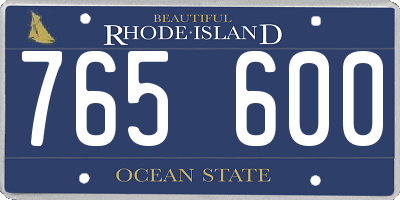 RI license plate 765600