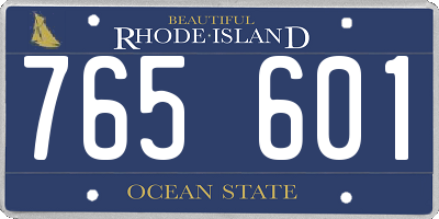 RI license plate 765601
