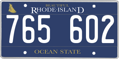 RI license plate 765602