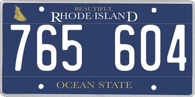 RI license plate 765604