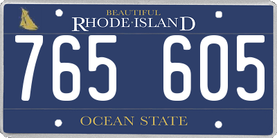 RI license plate 765605