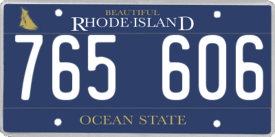 RI license plate 765606