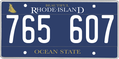RI license plate 765607