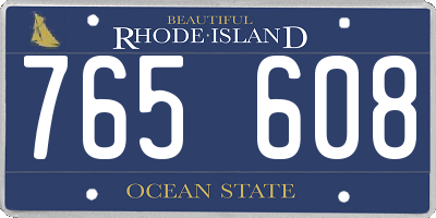 RI license plate 765608